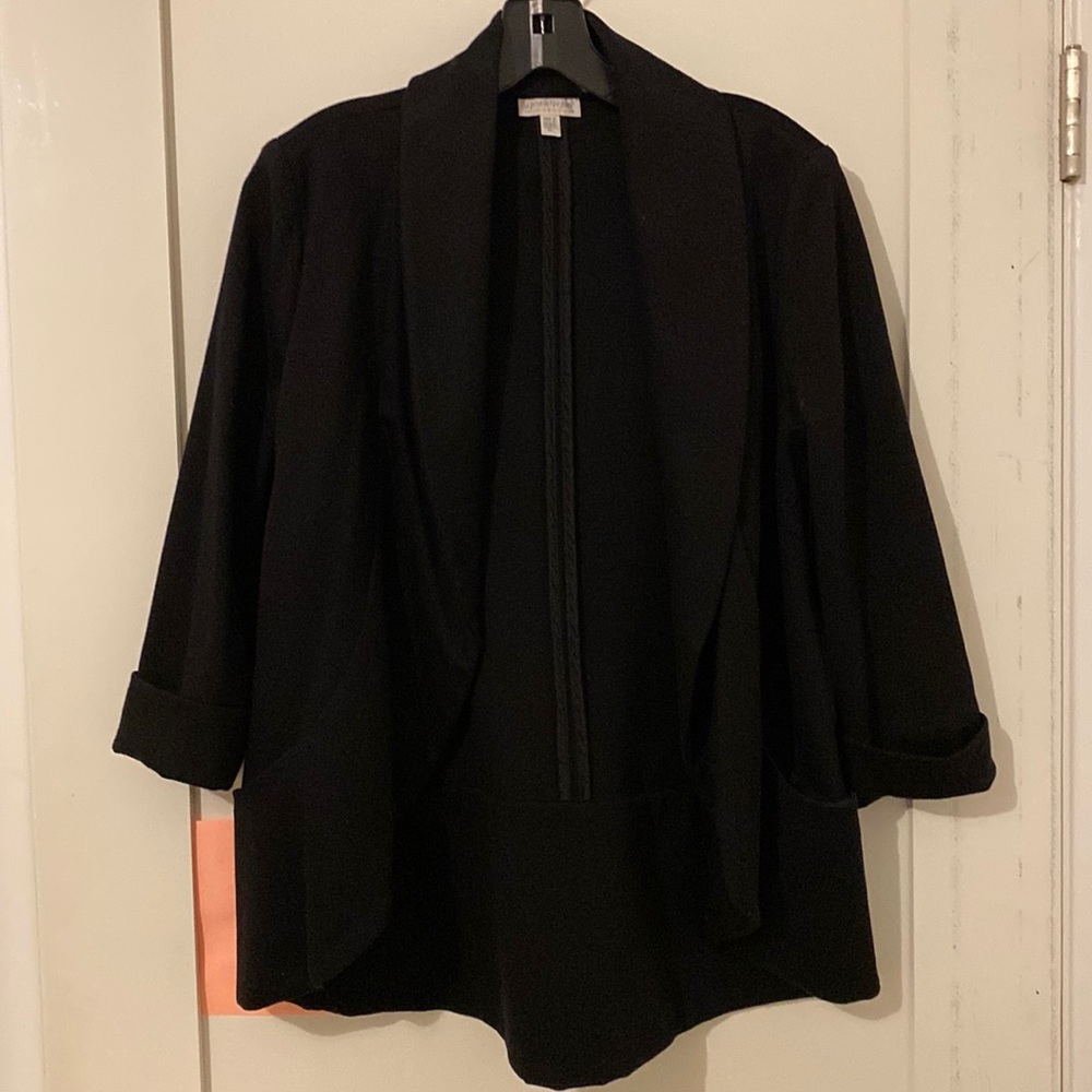 A pea in the pod black maternity shawl collar jacket size medium